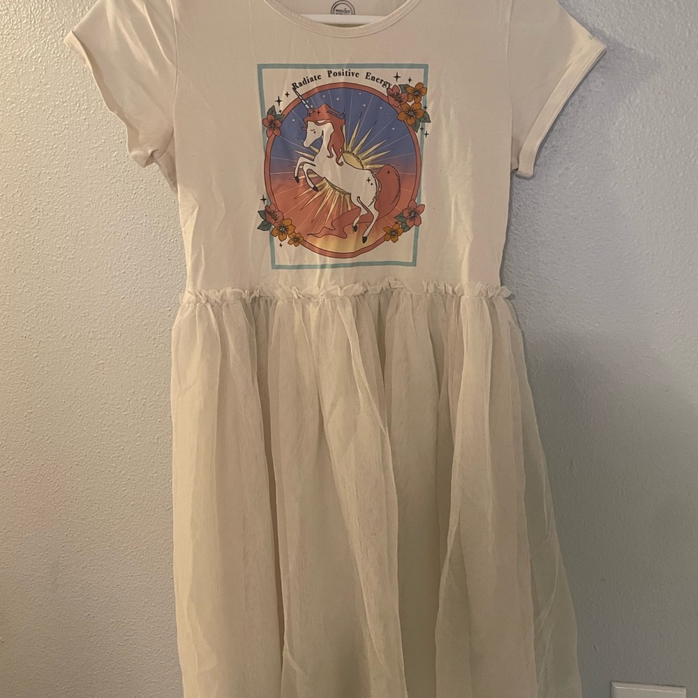 Wonder Nation Cream Unicorn Dress